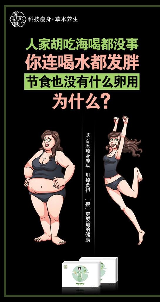 萃百禾  减肥图片(800X1420(DPI:72))psd模版下载