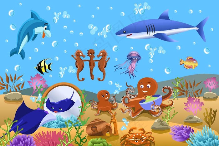 海底世界卡通背景图片