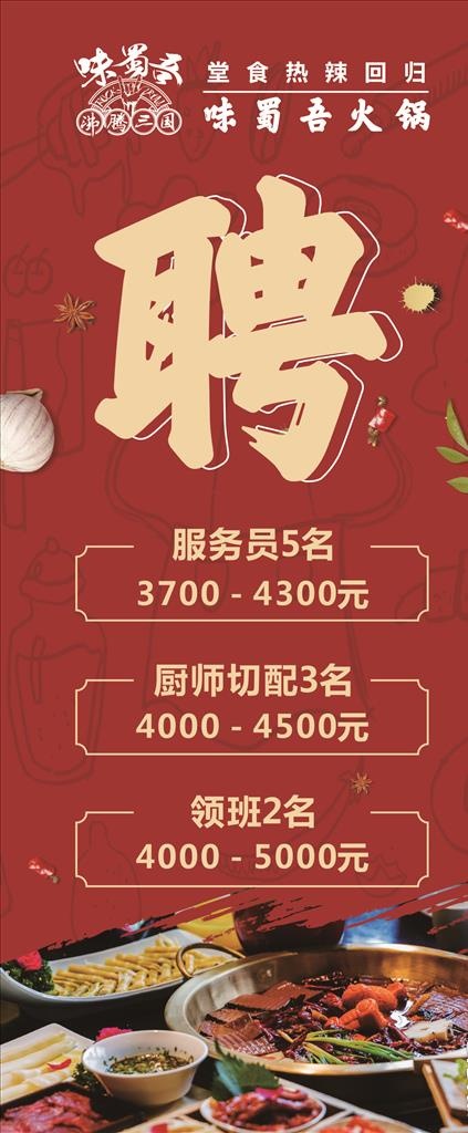 火锅招聘图片(800X1800)cdr矢量模版下载