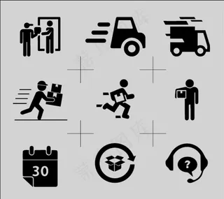 快递物流配送外卖图标图片