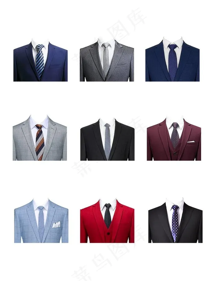 证件照西装图片psd模版下载