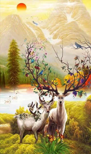 玄关风水画聚宝盆图片