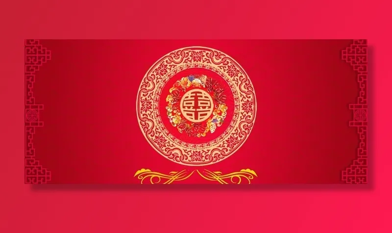 红色喜庆古风国风活动海报背景图片psd模版下载