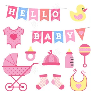 粉色母婴儿童孩子宝宝元素图片