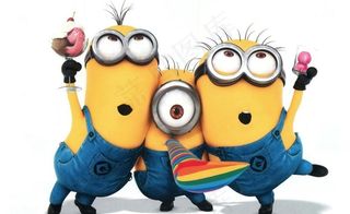 三个小黄人桌面图片