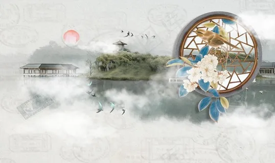 中国风新中式山水画图片 中国风新中式山水画图片