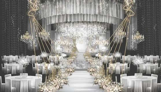 银色系婚礼图片