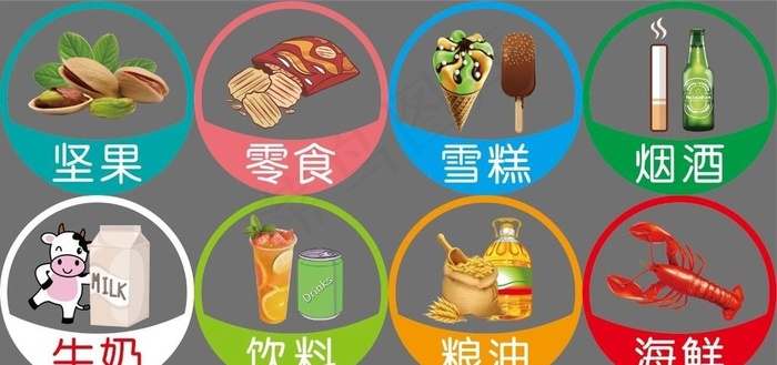 玻璃贴 超市 彩色 图标图片