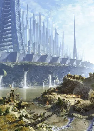 未来科幻场景大气插画图片