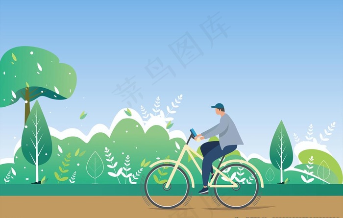 健康骑行图片ai矢量模版下载