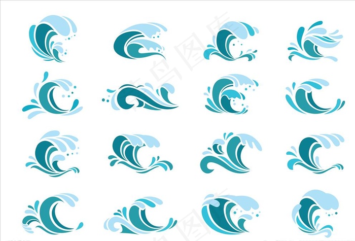 海浪设计图片ai矢量模版下载