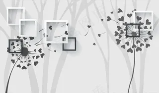 蒲公英背景墙图片