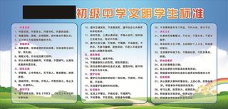 文明学生标准 制度 蓝天白云图片