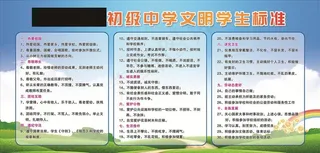 文明学生标准 制度 蓝天白云图片