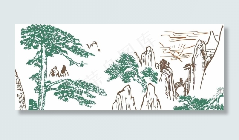 迎客松图片eps,ai矢量模版下载