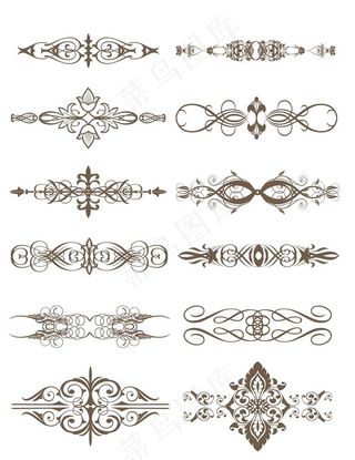 欧式花纹手绘线条花纹线条欧式底图片