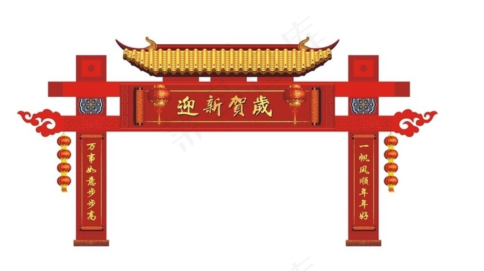 新年门头图片cdr矢量模版下载