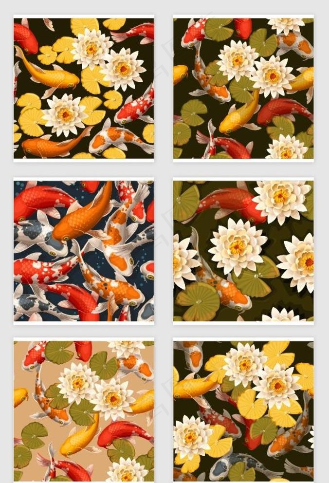 锦鲤印花图片ai矢量模版下载