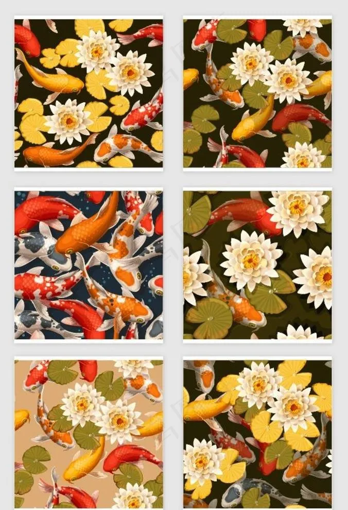 锦鲤印花图片ai矢量模版下载