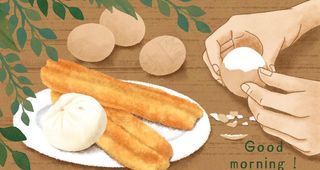 早餐午餐插画图片