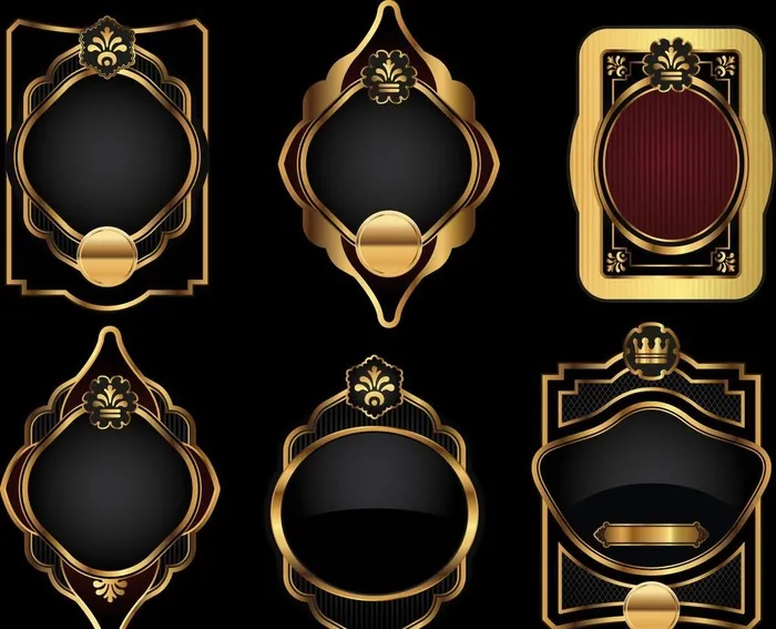 欧式金色标签贴纸图片ai矢量模版下载