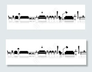 家具剪影图片