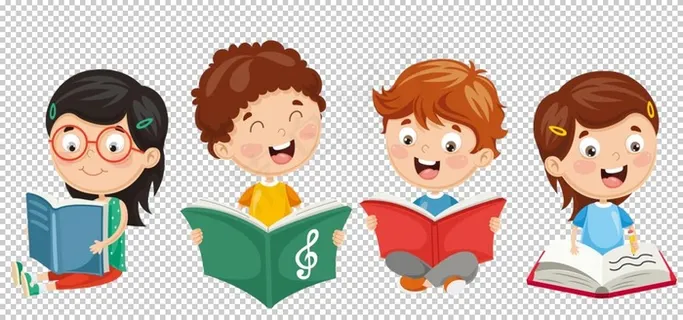 读书的卡通人物图片