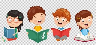 读书的卡通人物图片
