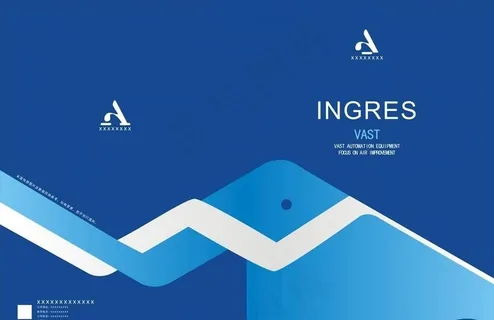 蓝色企业画册封面设计图片