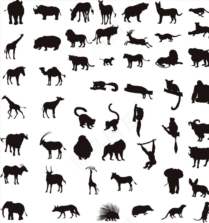动物剪影图片