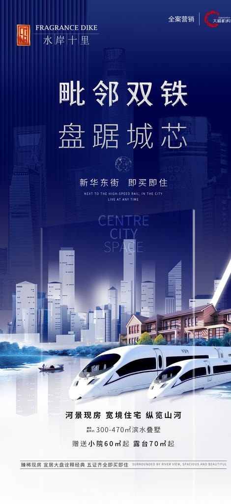 房地产地铁高铁海报图片(1080X2204(DPI:300))psd模版下载