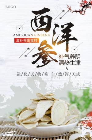 西洋参药品海报图片