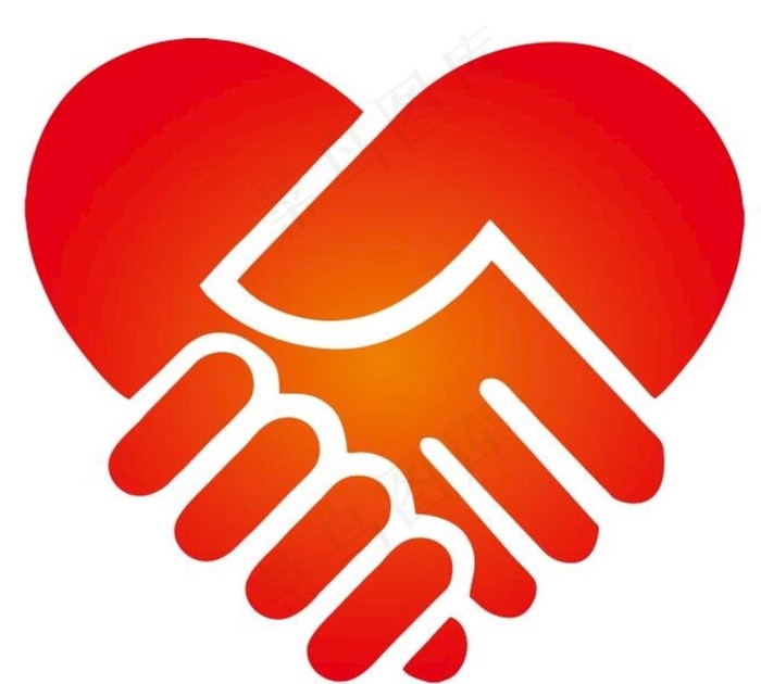 矢量爱心握手图片