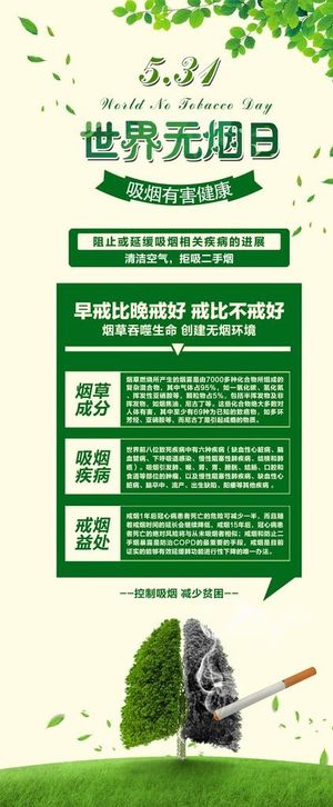 无烟日宣传展架图片