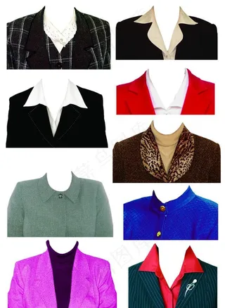 标准证件照女衣服模板图片