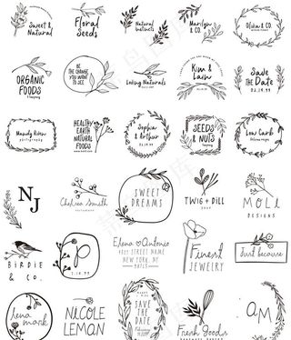 黑白矢量文艺英文logo设计图片