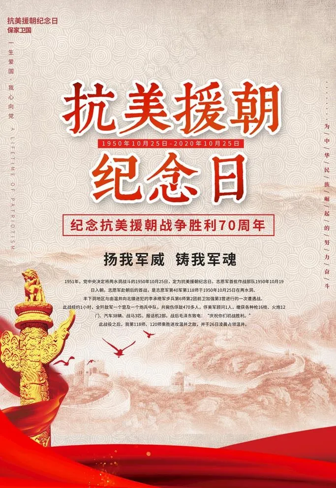 抗美援朝图片(3543X5315(DPI:300))psd模版下载