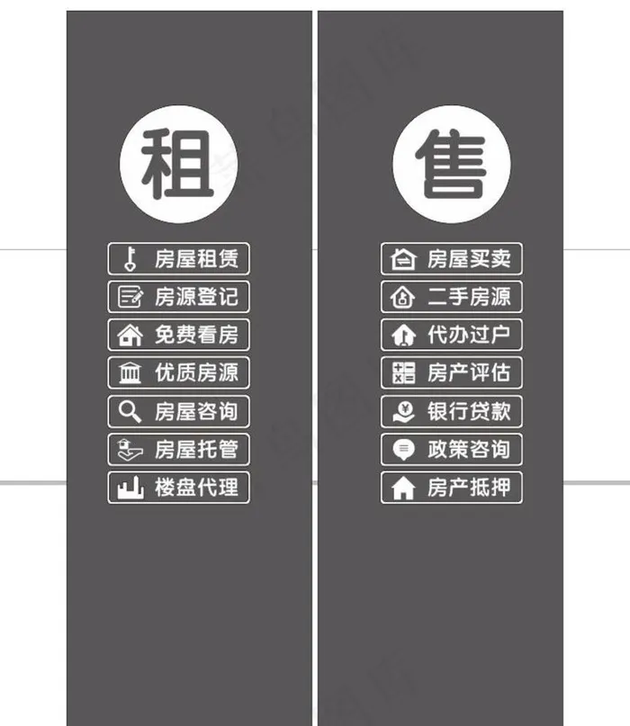 房屋租售门贴图片cdr矢量模版下载