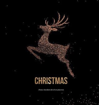 圣诞节元素黄金色麋鹿图片