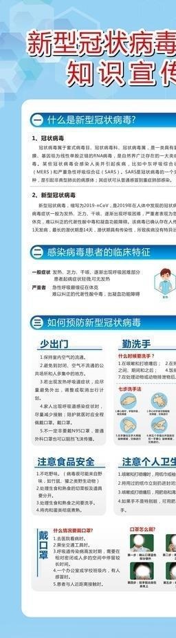 新型冠状病毒肺炎防疫宣传展架图片cdr矢量模版下载
