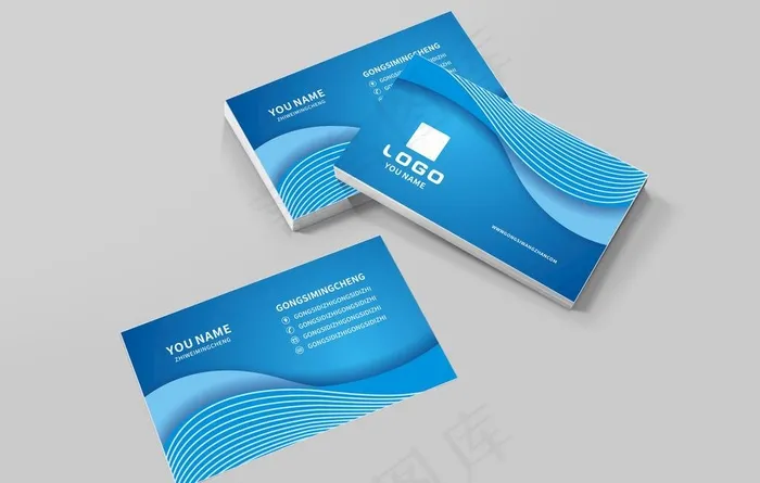 蓝色名片图片cdr矢量模版下载