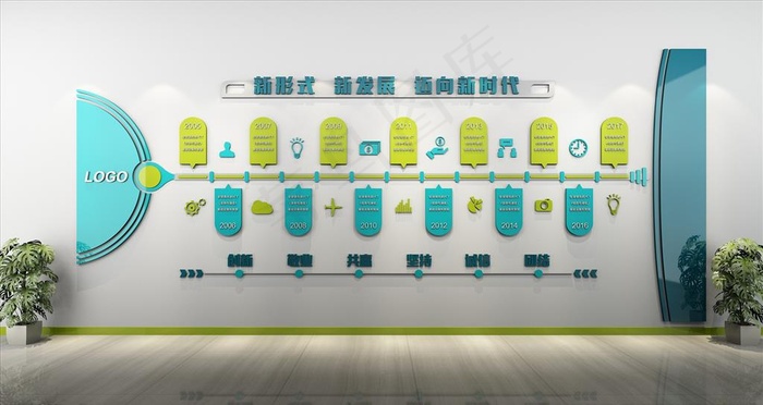 企业文化墙图片cdr矢量模版下载