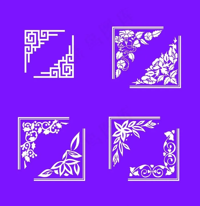 直角花边图片psd模版下载