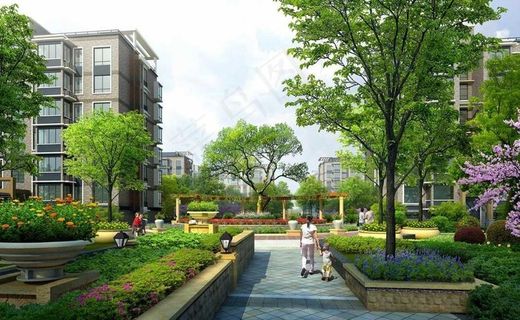 住宅小区花园效果图图片