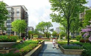 住宅小区花园效果图图片