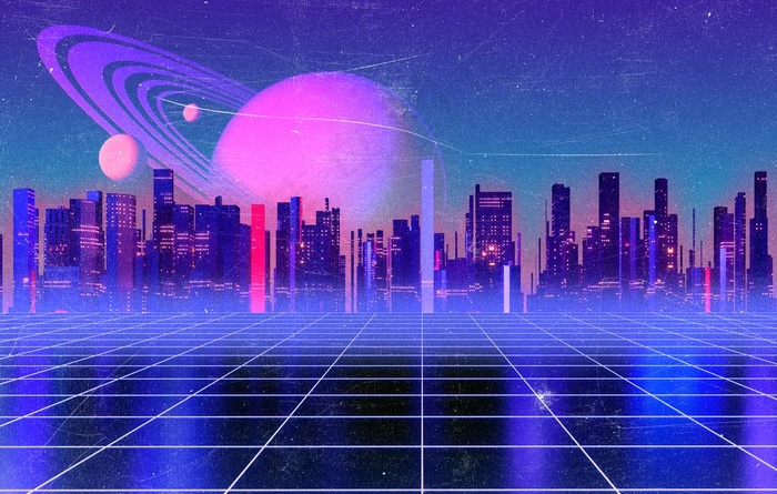 蒸汽波复古科技背景图片