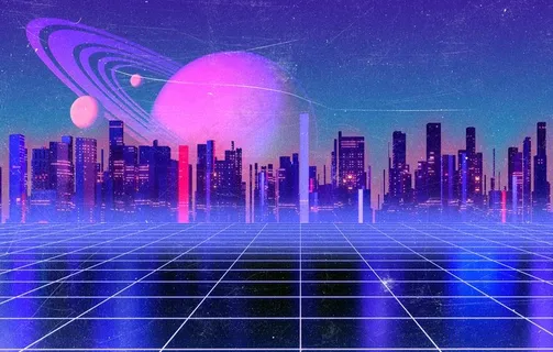 蒸汽波复古科技背景图片 蒸汽波复古科技背景图片