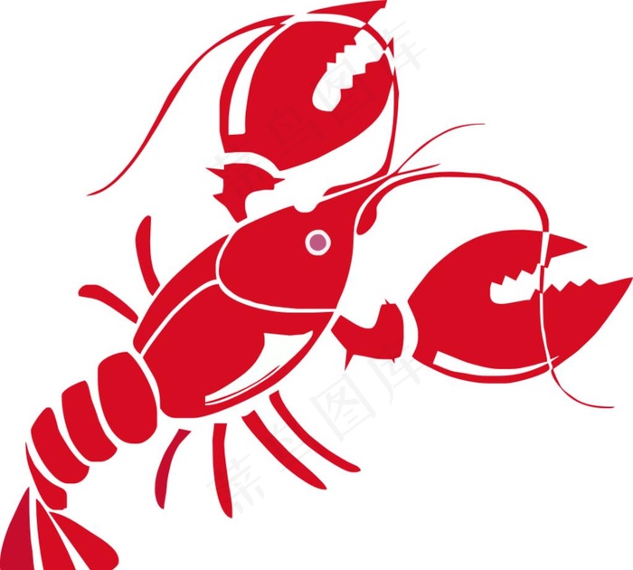 卡通矢量小龙虾图片