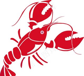 卡通矢量小龙虾图片