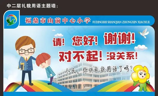 礼貌用语主题墙图片